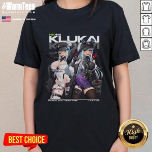 Hot HK416 Klukai Girls Frontline 2 Exilium Ladies Tee featuring stylish graphic design for female fans.