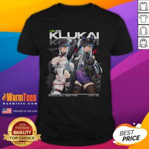 Alt Text: Hot HK416 Klukai Girl's Frontline 2 Exilium T-Shirt featuring vibrant graphics and stylish design for fans.