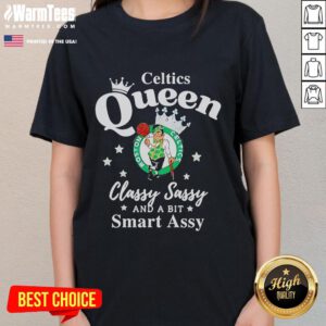Classy and sassy Nice Celtics Queen logo on a ladies tee, perfect for fans who love smart and stylish sportswear.