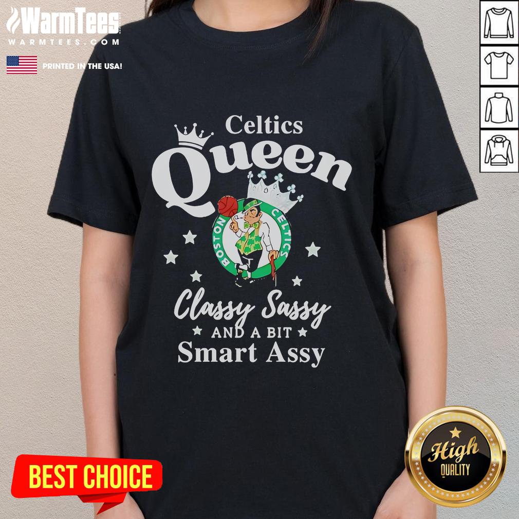Classy and sassy Nice Celtics Queen logo on a ladies tee, perfect for fans who love smart and stylish sportswear.