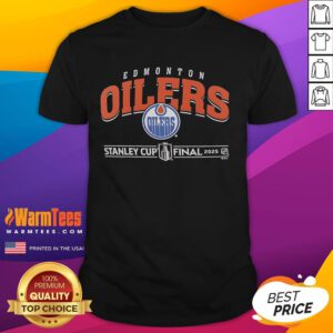 Nice Edmonton Oilers Hockey T-Shirt for 2025 Stanley Cup Final featuring team colors and logo, perfect for fans.