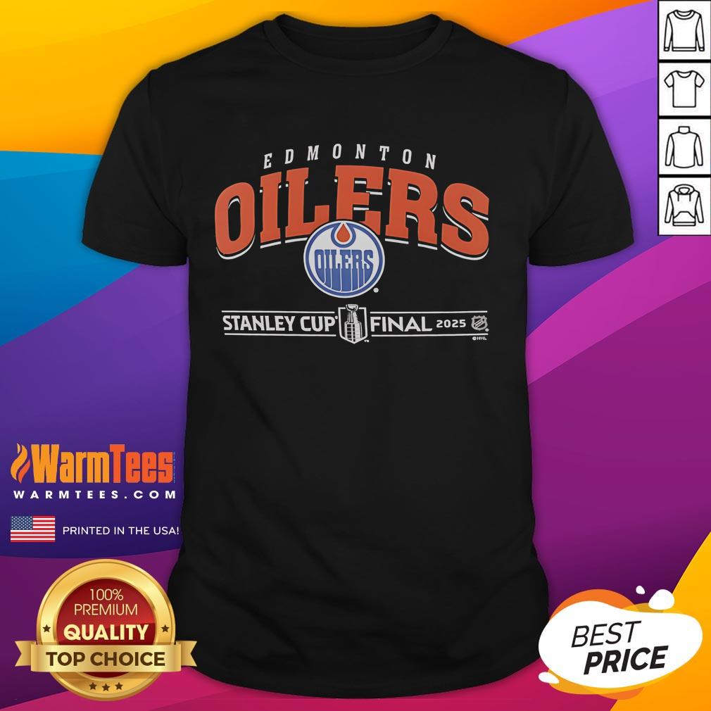 Nice Edmonton Oilers Hockey T-Shirt for 2025 Stanley Cup Final featuring team colors and logo, perfect for fans.