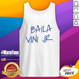 Eduardo Camavinga wearing a Baila Vini Jr. tank top, showcasing his stylish look and passion for football fashion.