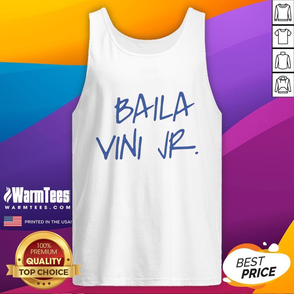 Eduardo Camavinga wearing a Baila Vini Jr. tank top, showcasing his stylish look and passion for football fashion.