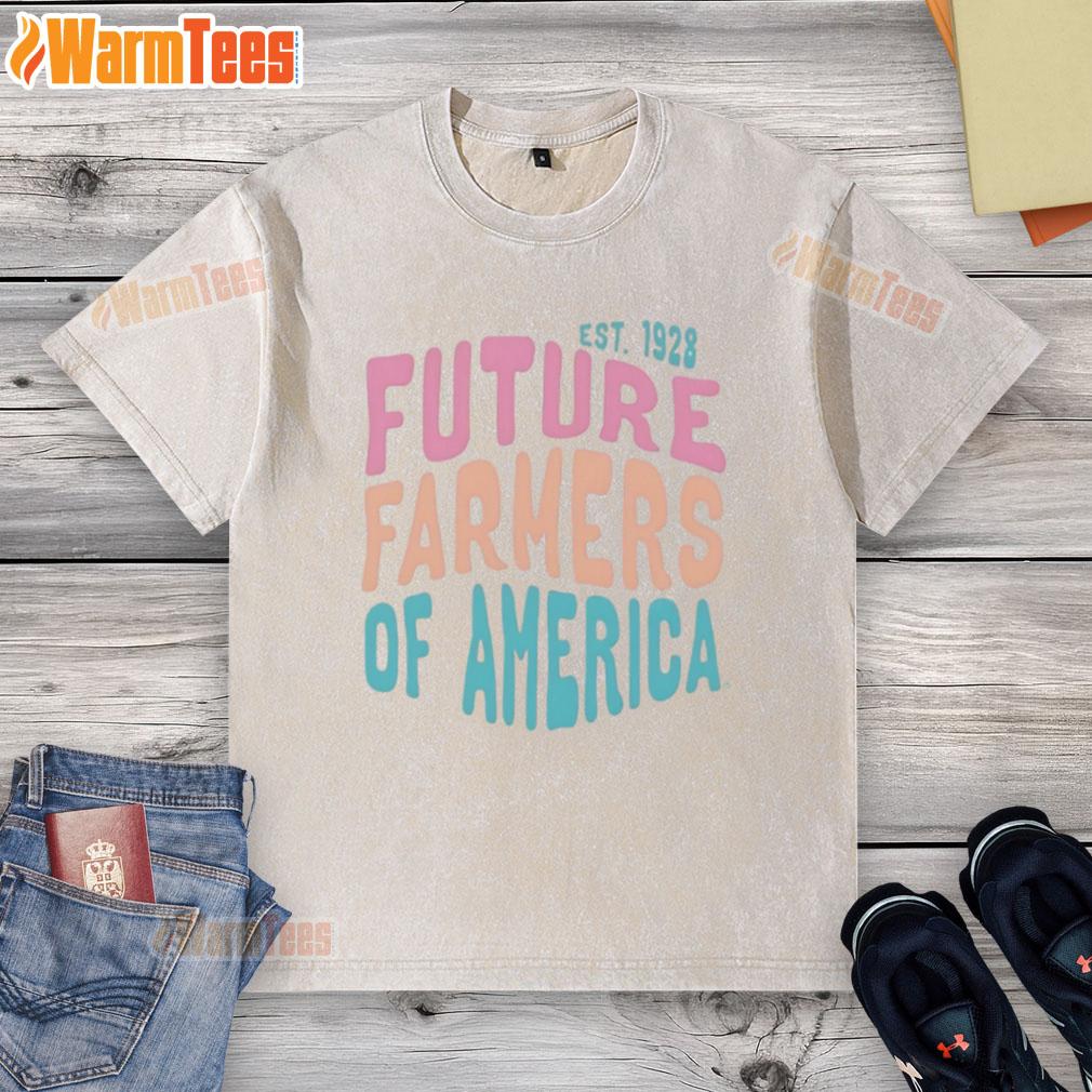 Nice Future Farmers of America Est 1928 washed t-shirt featuring a vintage design, perfect for agriculture enthusiasts.