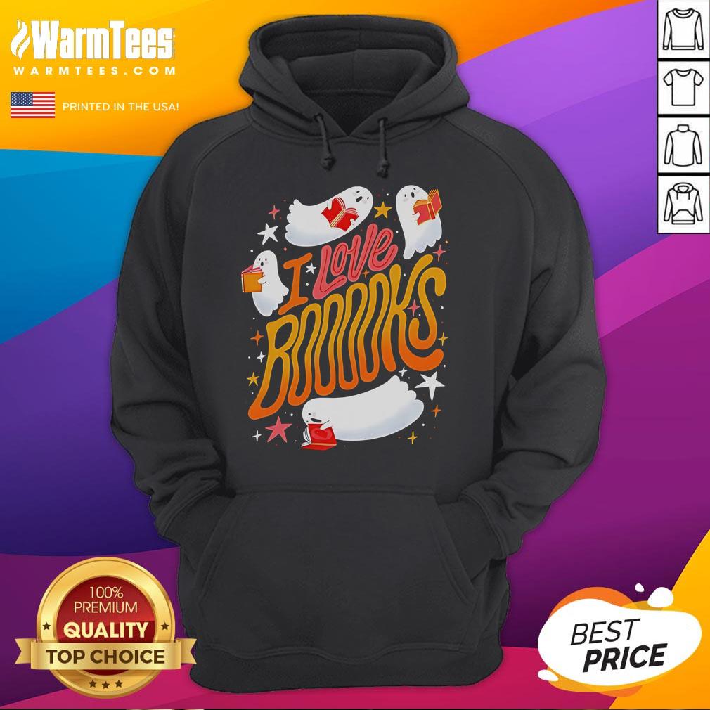 Cozy Halloween season hoodie with 'Nice I Love Books' design, perfect for book lovers celebrating Halloween.