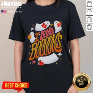 Halloween season ladies tee featuring 'Nice I Love Booooks' design, perfect for book lovers and spooky festivities.