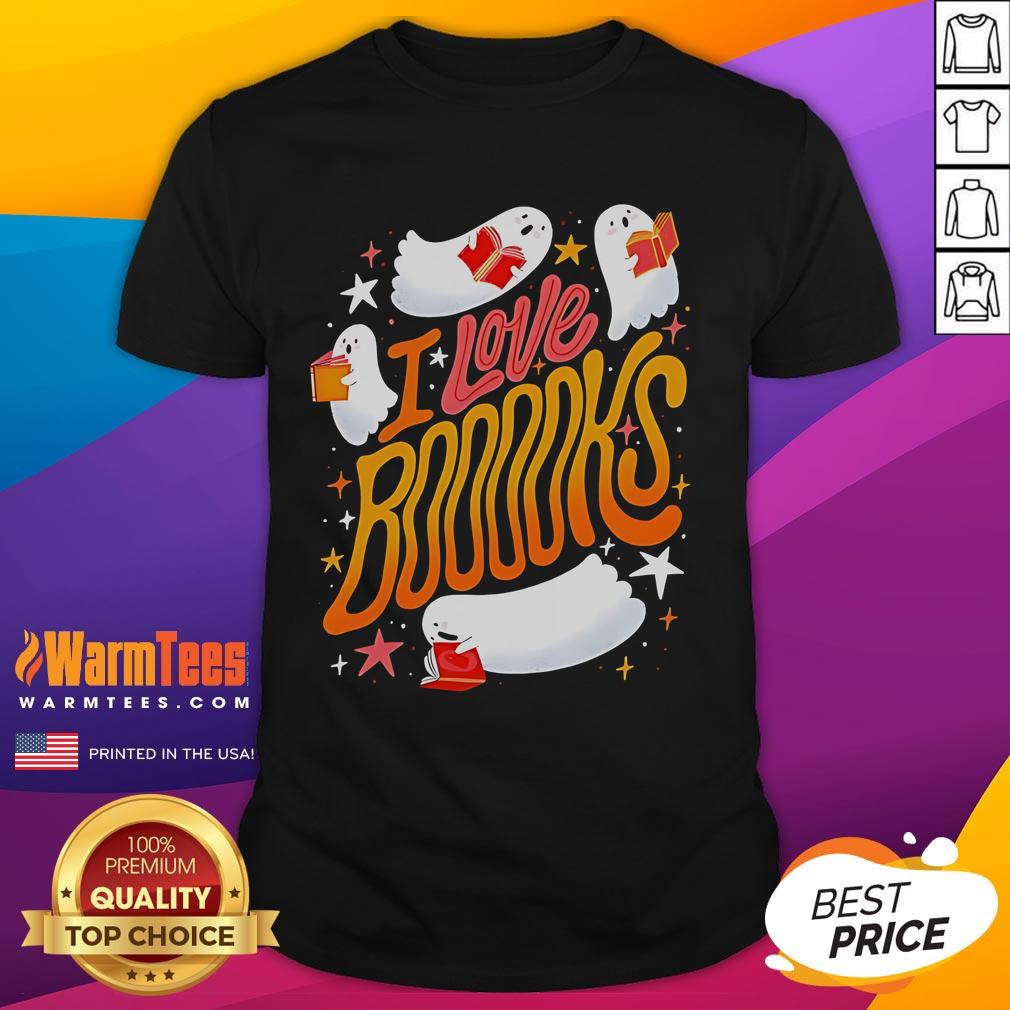 Nice I Love Booooks Halloween Season T-Shirt with a spooky book design perfect for book lovers celebrating Halloween.