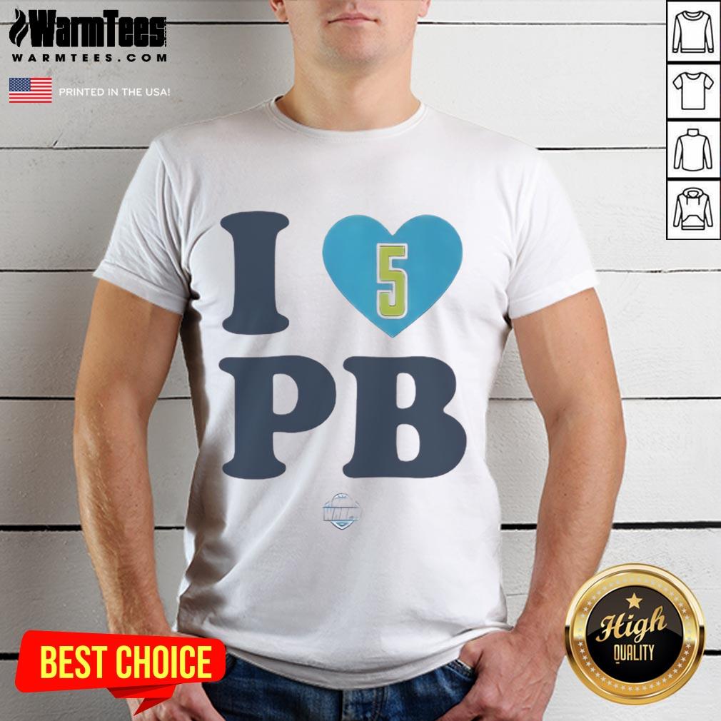 Alt Text: Nice I Love Paige Bueckers 5 T-Shirt featuring a bold design celebrating the basketball star's jersey number.