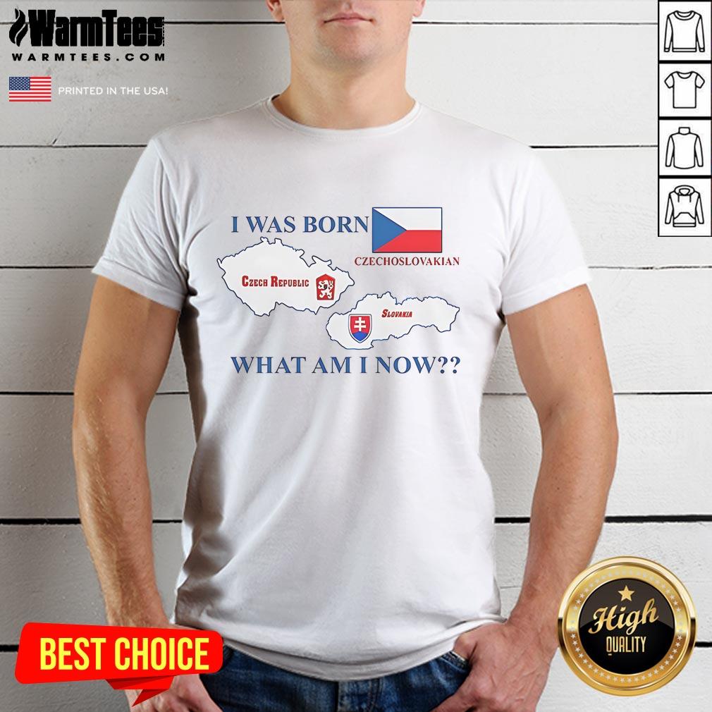 Nice I Was Born Czech Republic T-Shirt showcasing Czechoslovakian heritage and Slovakia pride, perfect for cultural enthusiasts.