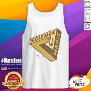 Nice Impossible Science is Magic optical illusion tank top design featuring vibrant colors and captivating patterns.