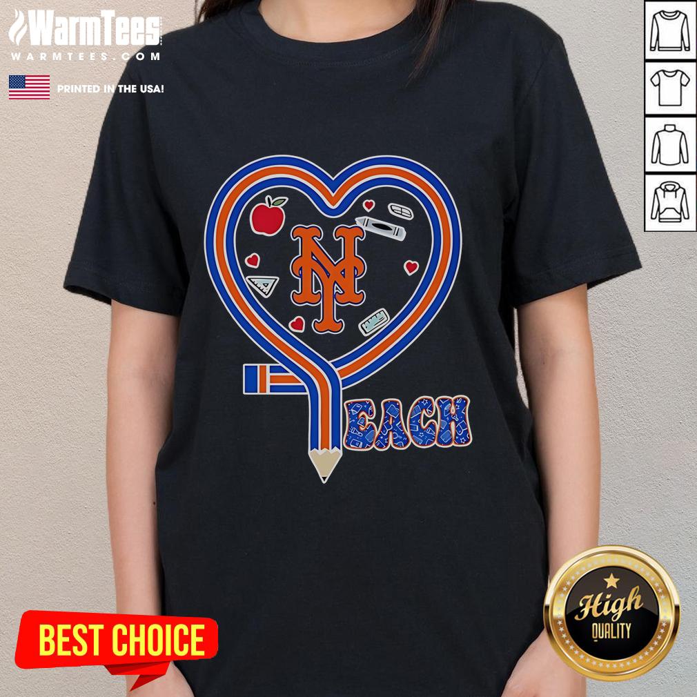 Nice New York Mets Teach Love Teaching Ladies Tee in vibrant blue, perfect for passionate Mets fans and educators alike.