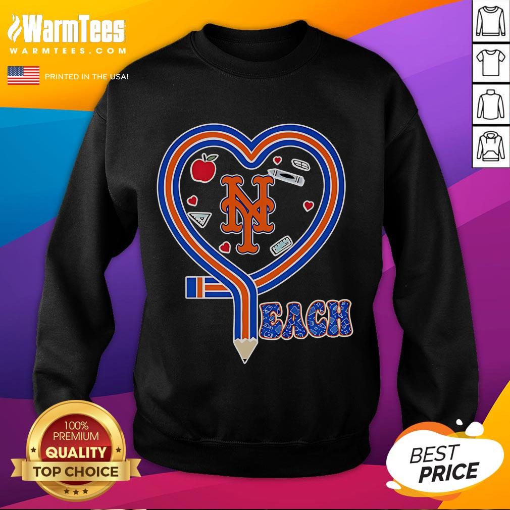 Alt Text: Nice New York Mets Teach Love Teaching Sweatshirt featuring vibrant team colors and a stylish design for educators.