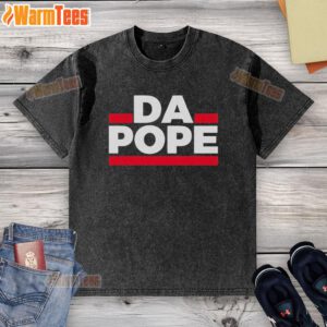 Nice Pope Leo Da Pope washed T-shirt featuring a vibrant graphic design and comfortable fit for casual wear.