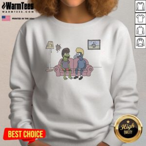 Colorful cartoon frog design on a stylish sweatshirt, perfect for casual wear. Nice Potent Frog Sweatshirt for quirky fashion.