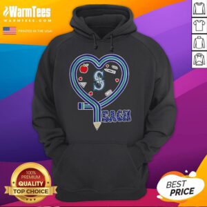 Seattle Mariners Baseball hoodie featuring a heart design, perfect for fans and teachers who love the game in 2025.