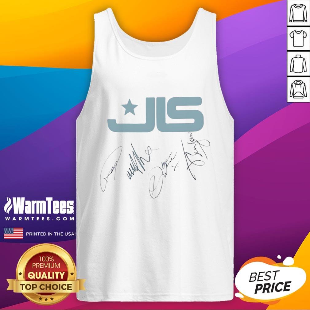 Stylish Nice Signed JLS Signature Logo Tank Top featuring a bold logo design perfect for casual wear.