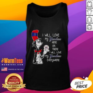 Nice the Cat in the Hat tank top featuring 'I Will Love My Yankees Here or There' design, perfect for Yankees fans.