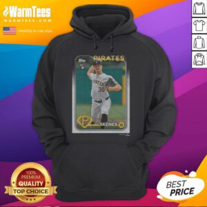 Official 2024 Topps Baseball Paul Skenes Pirates hoodie featuring team logo and player design, perfect for fans.