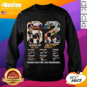Alt Text: Official 62 Years of 1962-2024 sweatshirt with signatures, celebrating memories and milestones in style.
