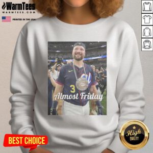 Official Almost Friday Raleigh Homerun Derby Sweatshirt featuring vibrant design and cozy fit for fans and athletes.