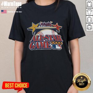 Alt Text: Official Atlanta Braves Homage All-Star Game 2000 Ladies Tee showcasing vibrant design and team logo.