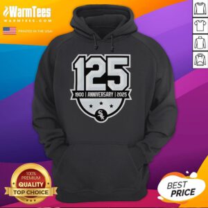 Alt Text: Official Chicago White Sox 125th Anniversary hoodie featuring the 1990-2025 logo in a stylish design.
