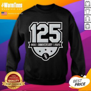 Official Chicago White Sox 125th Anniversary 1990-2025 Logo Sweatshirt showcasing team pride and history.