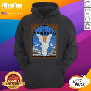 Official Clairo Immunity Angel Stained Glass Hoodie showcasing vibrant artwork and stylish design for fans.
