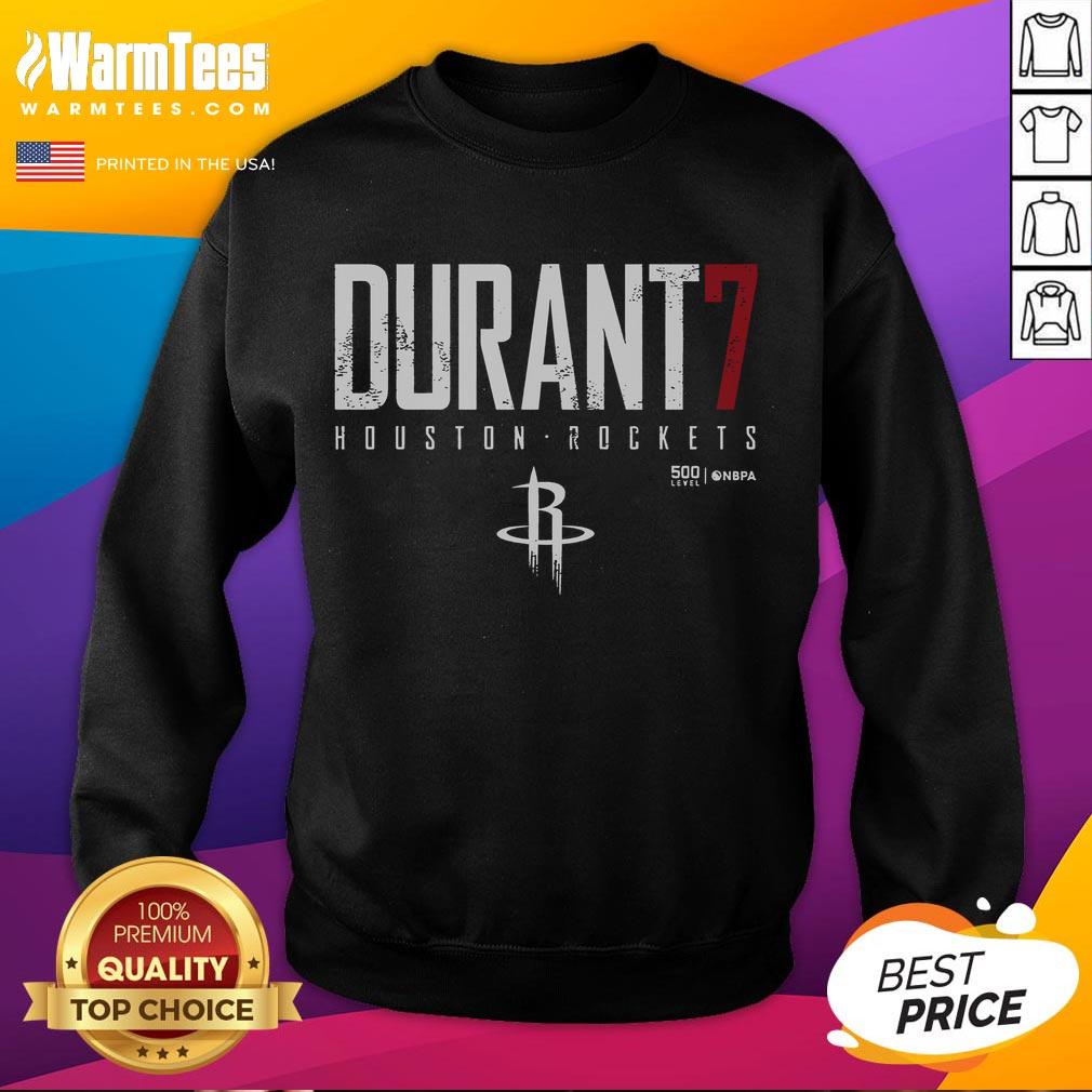 Official Durant 7 Houston Rockets 500 Level NBPA Sweatshirt, featuring team colors and logo for stylish basketball fans.