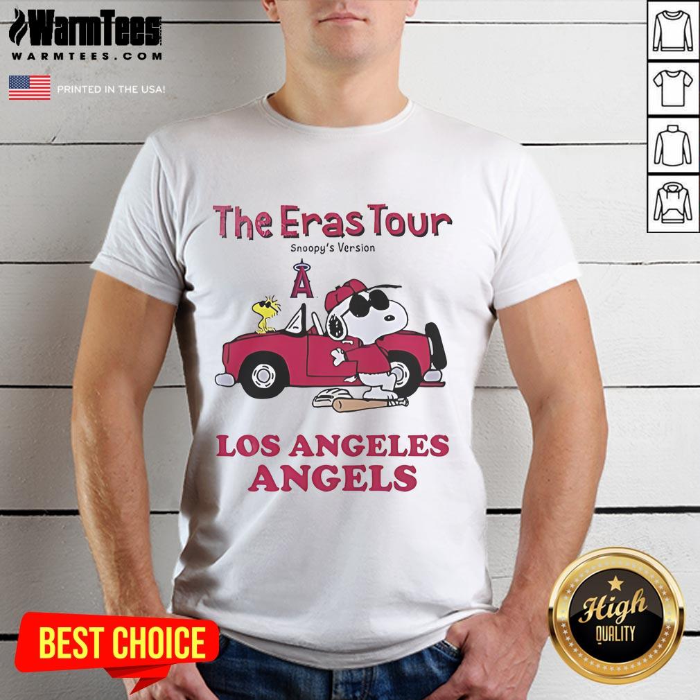 Alt Text: Official Los Angeles Angels The Eras Tour Snoopy T-Shirt featuring vibrant graphics and team colors for fans.