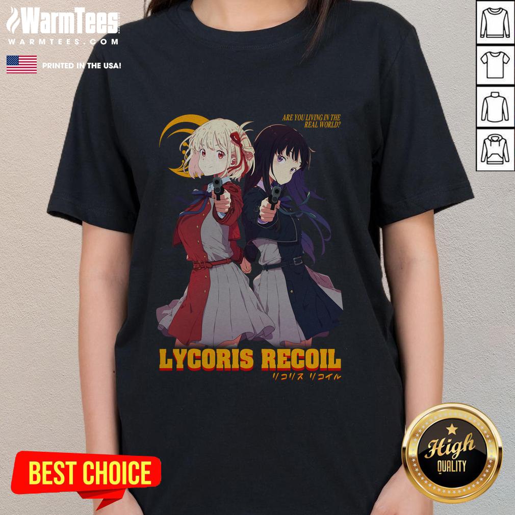 Official LycoReco Lycoris Recoil Ladies Tee featuring vibrant design and comfortable fit for anime fans.