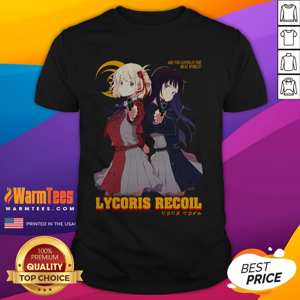 Official Lycoreco Lycoris Recoil T-Shirt featuring vibrant graphics and stylish design for anime fans.