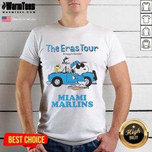 Alt Text: Official Miami Marlins The Eras Tour Snoopy T-Shirt featuring vibrant graphics and a comfortable fit for fans.