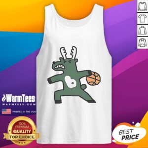 Official Milwaukee Bucks NBA basketball dribbling tank top featuring team colors and logo for fans and players.
