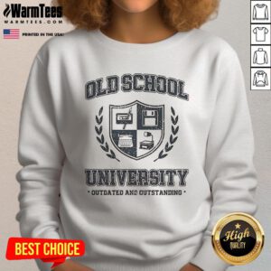 Official old school university sweatshirt featuring a retro design and bold graphics, perfect for vintage style lovers.