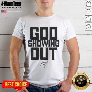 Official Pastor Mike Jr. God Showing Out T-Shirt featuring vibrant design and inspiring message for fans and followers.