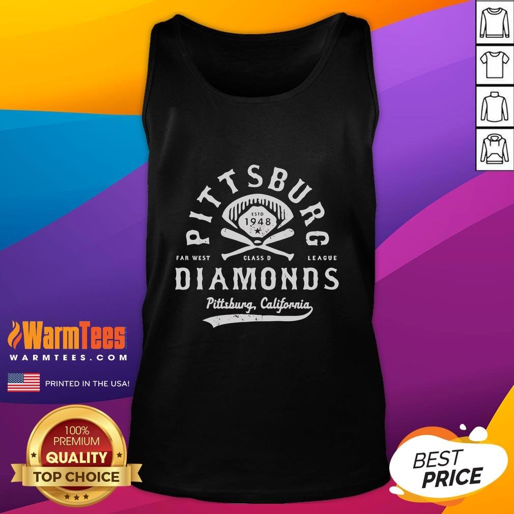 Official Pittsburg Diamonds California defunct baseball tank top featuring vintage logo and design for collectors.