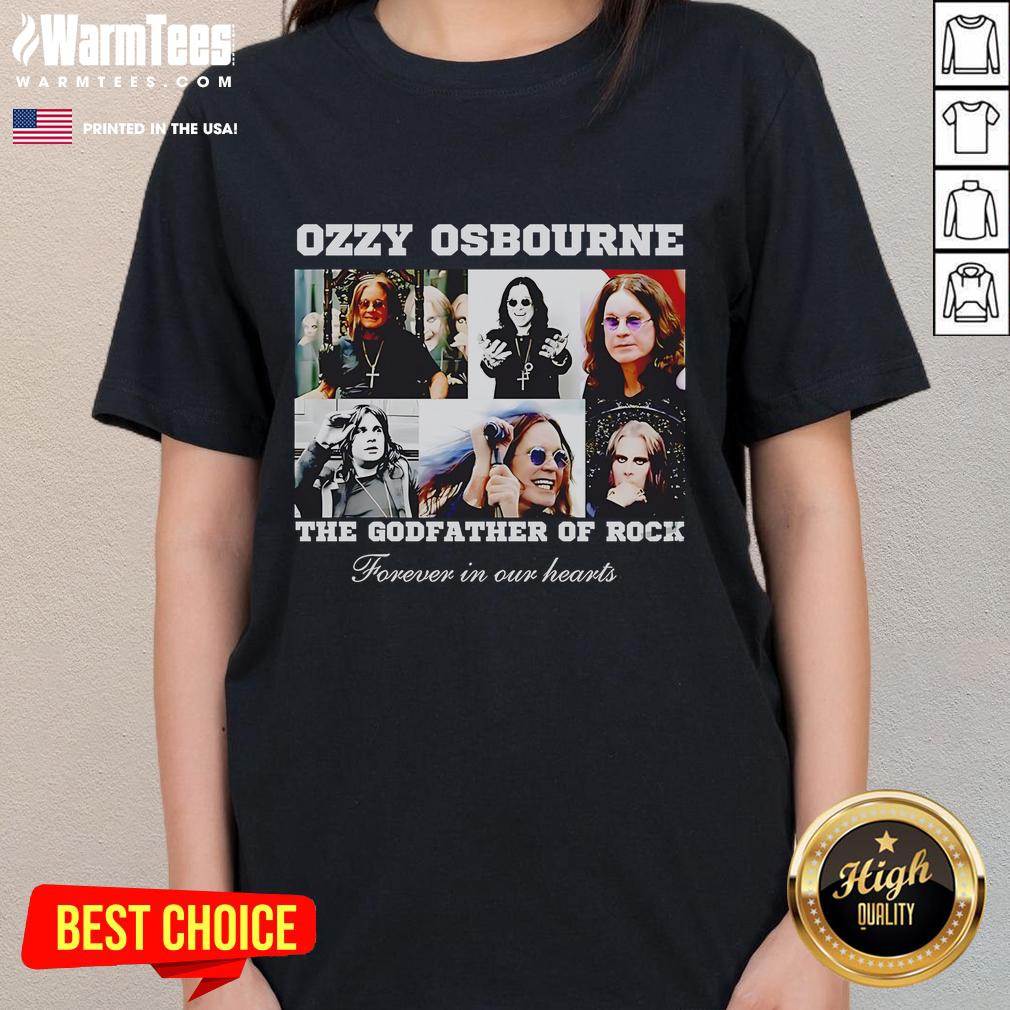 Official Rip Ozzy Osbourne The Godfather of Rock Ladies Tee featuring iconic graphic design and vibrant colors for fans.