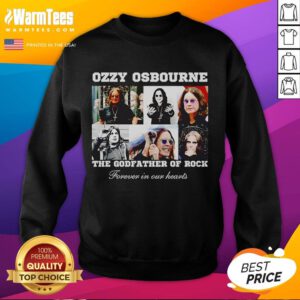 Alt Text: Official Ozzy Osbourne 'The Godfather of Rock' sweatshirt featuring iconic design and bold graphics.
