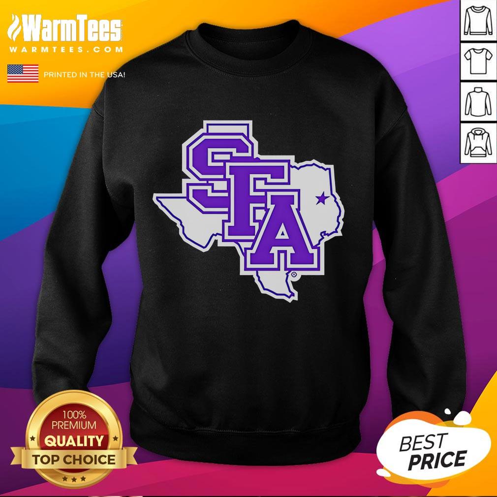 Official SFA Primary Logo Texas Sweatshirt featuring the vibrant SFA logo on a cozy, stylish sweatshirt design.