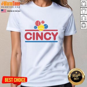 Official Shake N Bake Cincy Ladies Tee showcasing stylish design and vibrant colors for Cincinnati fans.