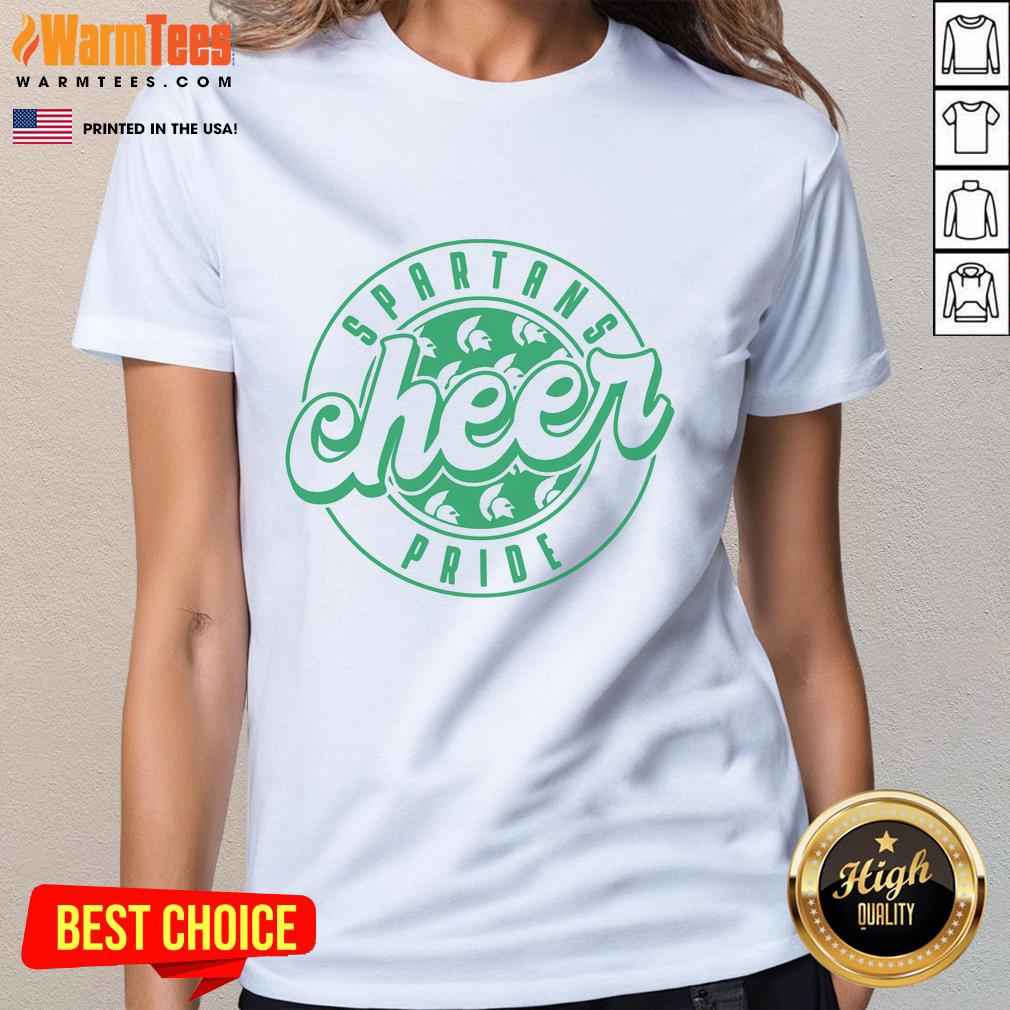 Official Spartans Cheer Circle Ladies Tee featuring a stylish design perfect for fans supporting the Spartans.