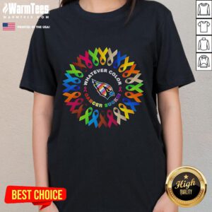 Official St. Louis Cardinals ladies tee in vibrant colors promoting cancer awareness with 'Cancer Sucks' slogan.