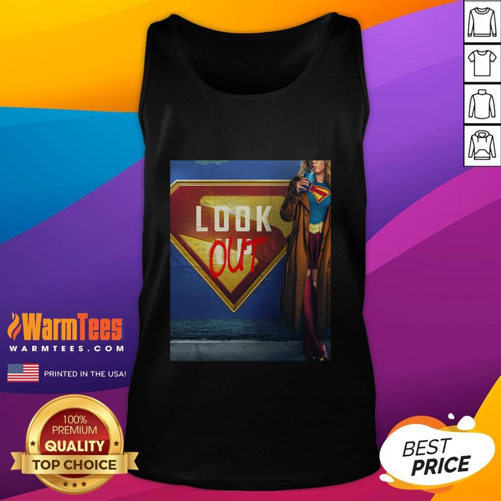 Supergirl in a stylish tank top from the upcoming movie 'Look Out' by James Gunn, releasing June 26, 2026.