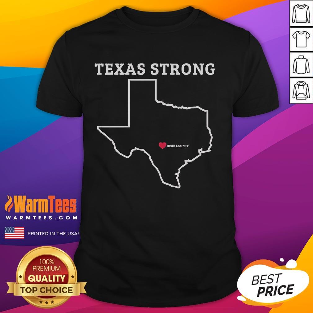 Official Texas Strong Love Kerr County T-Shirt featuring bold graphics and vibrant colors, perfect for Texas pride.