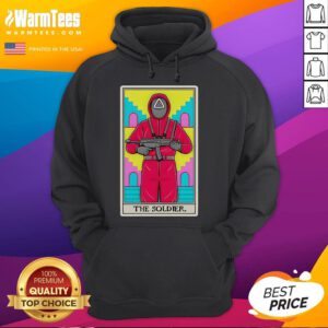Official Soldier Squid Game Tarot Card Hoodie featuring vibrant graphics and a stylish design, perfect for fans.