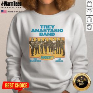 Official Trey Anastasio Band The Bellwether Los Angeles August 1 sweatshirt featuring vibrant design and unique branding.