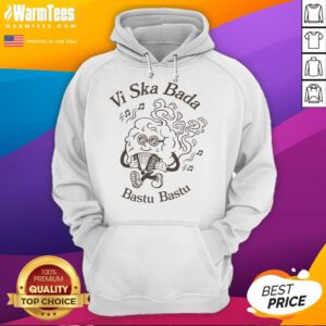 Official Vi Ska Bada Bastu hoodie featuring a stylish design, perfect for cozy comfort and sauna enthusiasts.