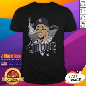 Premium Aaron Judge New York Yankees player caricature T-shirt showcasing vibrant design and team spirit for fans.